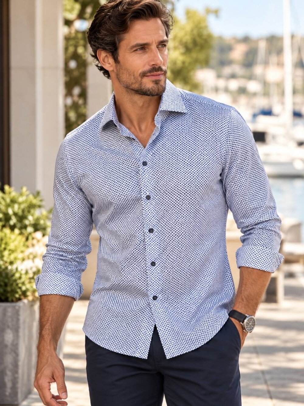 Hugo Boss Men’s Jason Slim Fit Dress Shirt 100% Cotton 41/L Smart Casual Modern